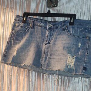 Lazer jeans factory destroyed denim mini skirt size 11